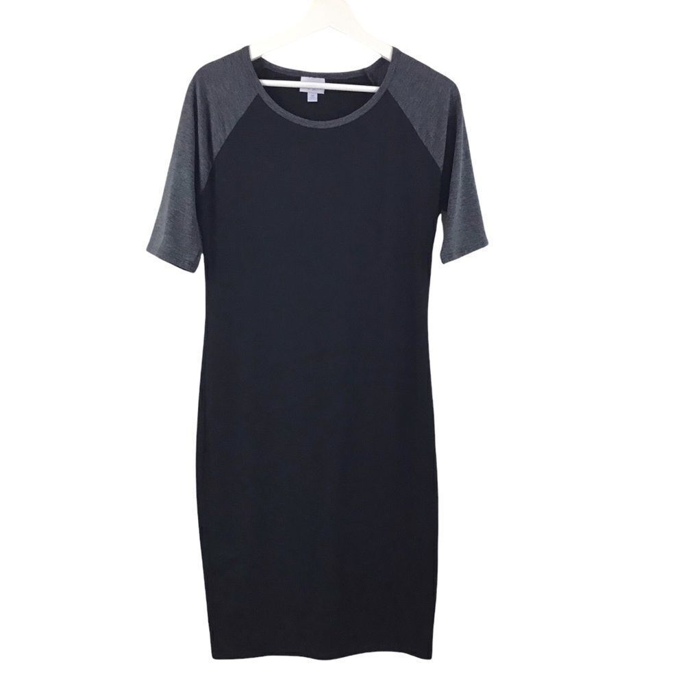 LuLaRoe black & gray shirt dress size M
